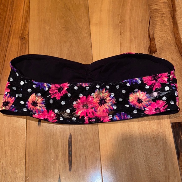NWOT- VICTORIAS SECRET PINK FLORAL LACE BANDEAU- SIZE LARGE - Picture 4 of 6